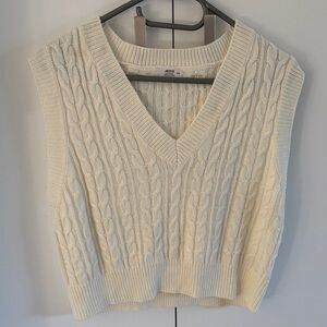 Ardene Ivory Cable Knit Sweater Vest